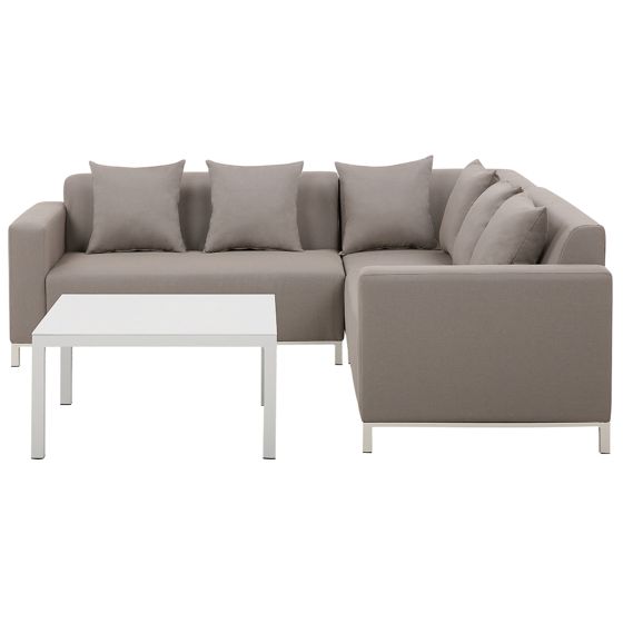 Trädgårdshörnsoffa med bord 5-sits BELIZE Modulär Beige Vänstervänd