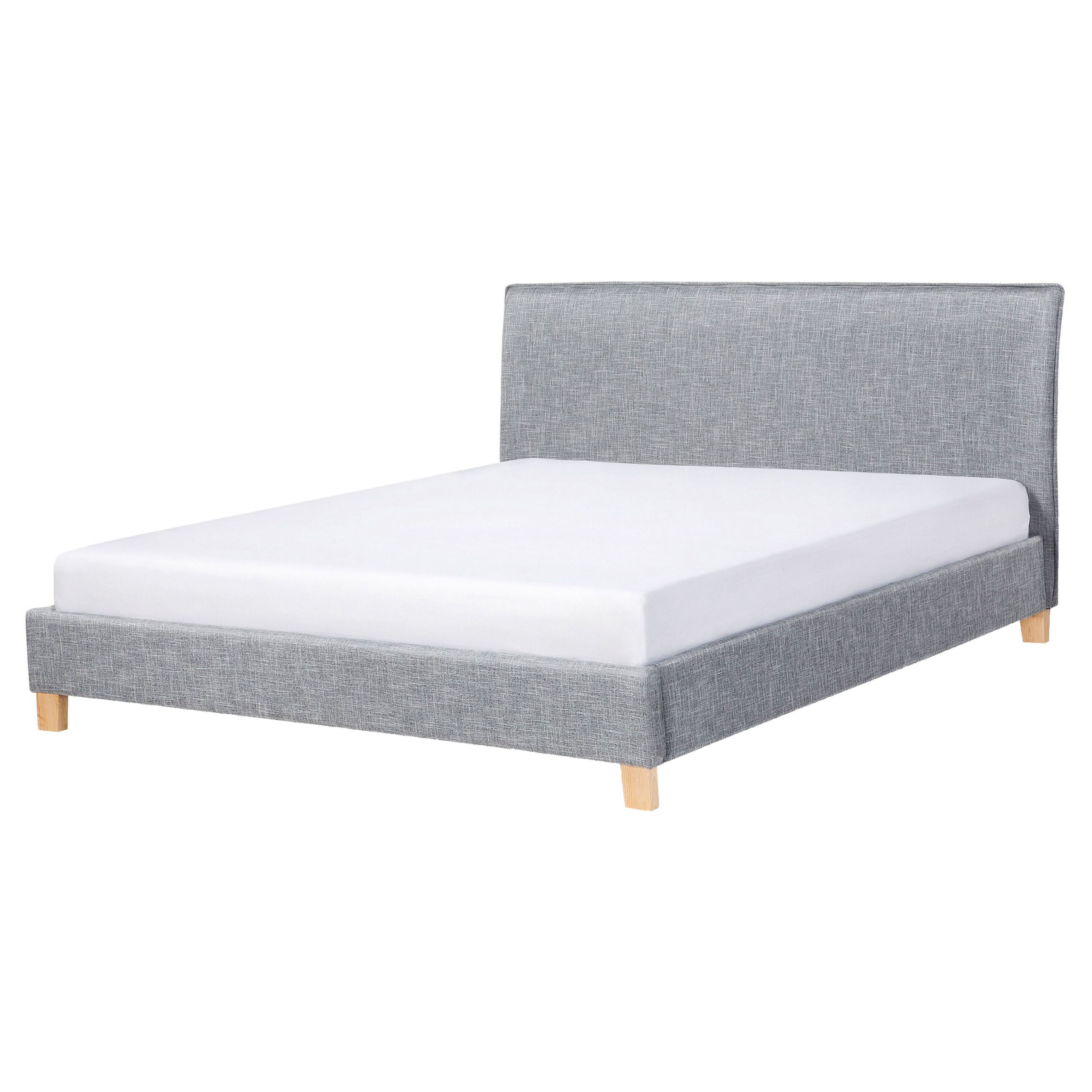Säng med lamellram SENNEZ 160 x 200 cm Ljusgrå