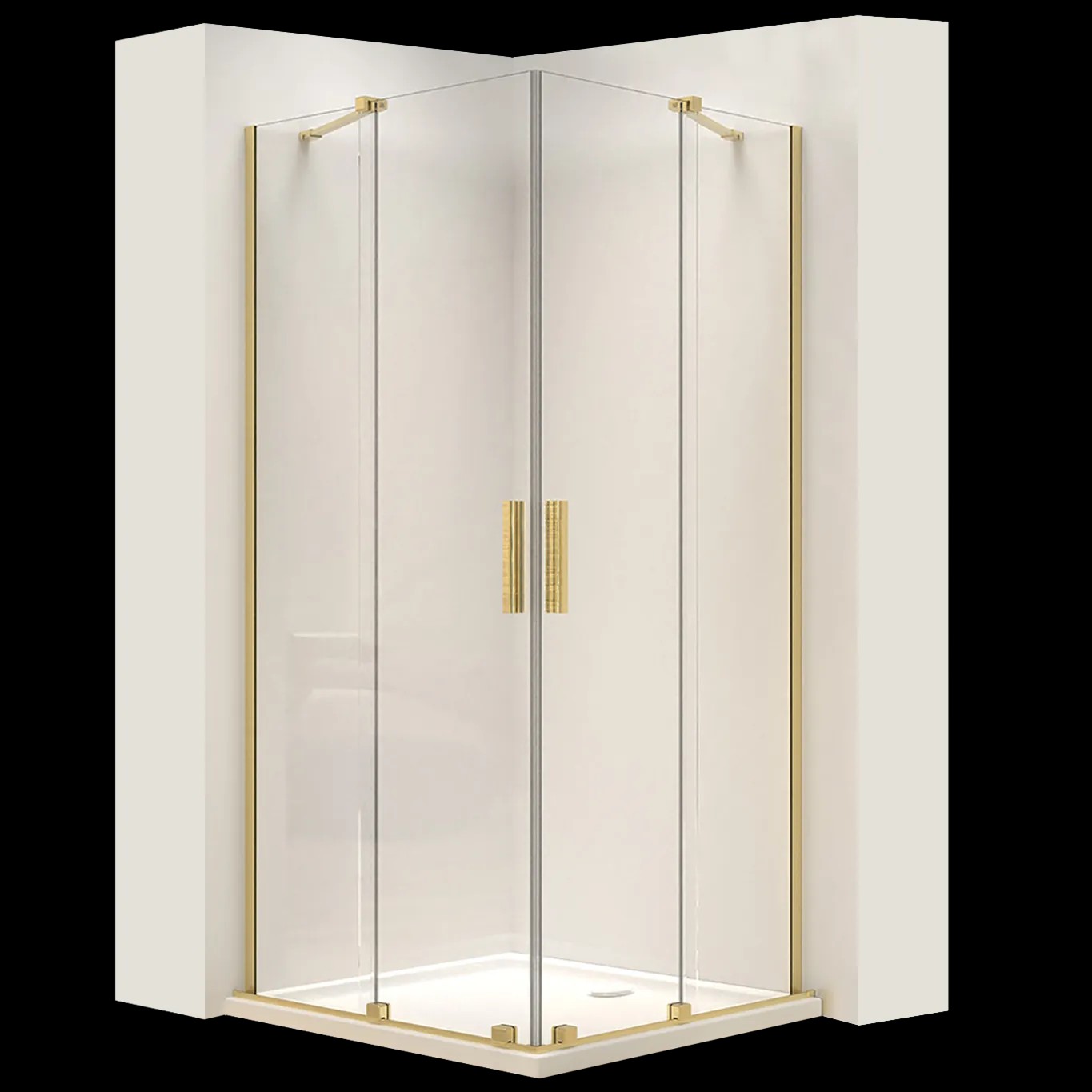 REA Duschkabin MONTANA 80x100 Borstat Guld, 100x80x200cm