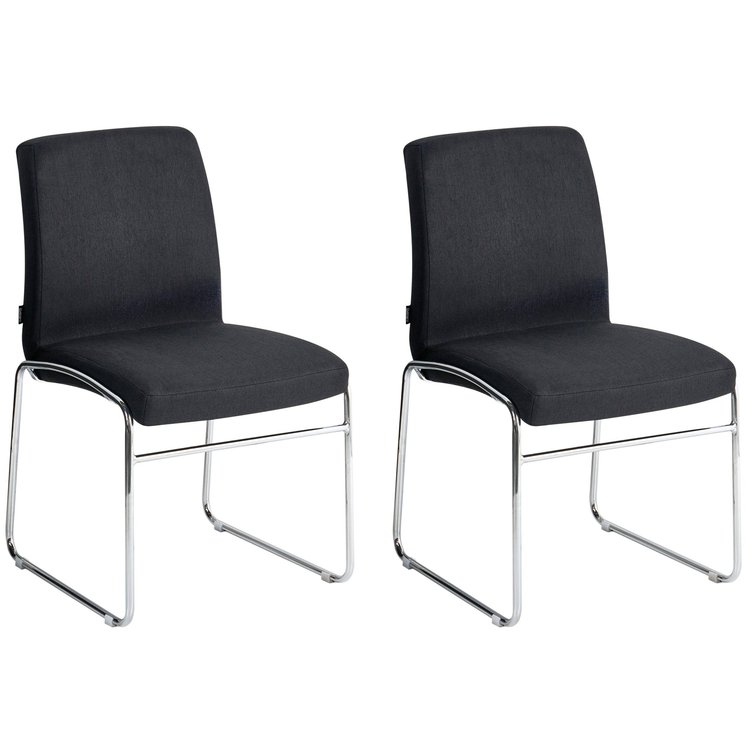 Set med 2 matstolar LECCO Svart