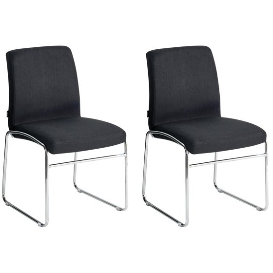 Set med 2 matstolar LECCO Svart