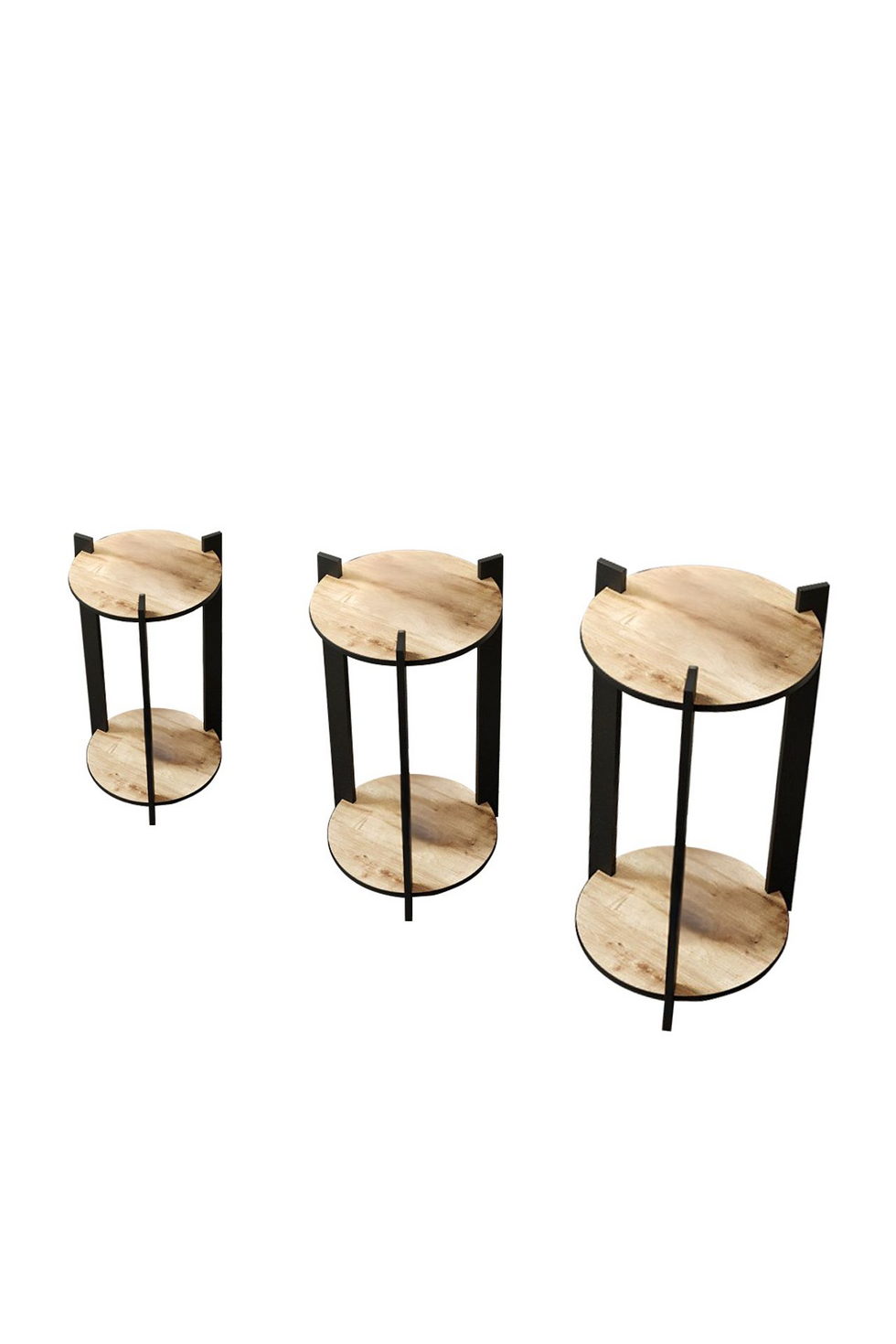 Norda Design Modernt växtställ i trä, 3-delars set, 23x30/40/50 cm | 100 % MDF, ben av pressat kraftpapper