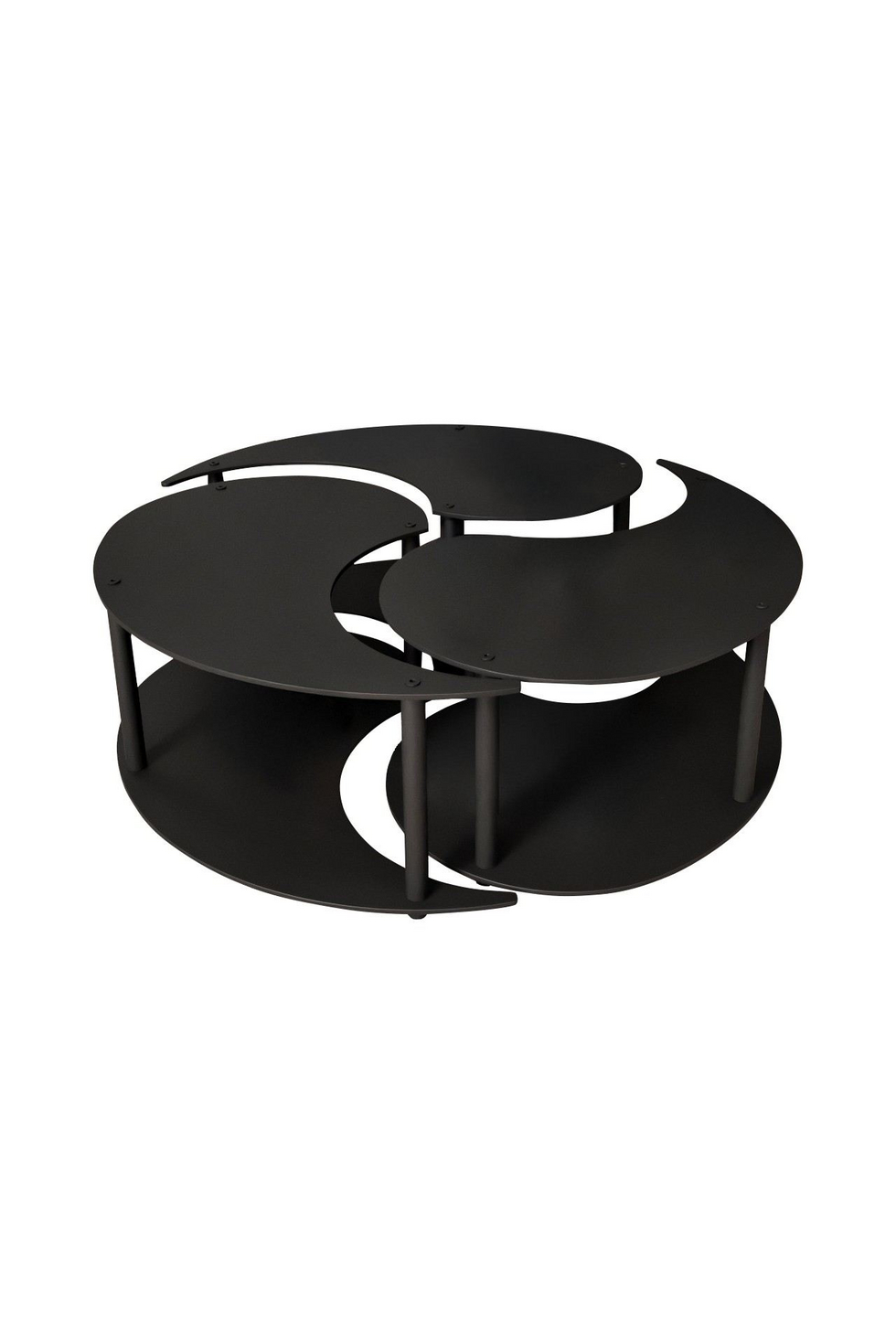 Norda Design Modernt soffbordsset (3 delar) - 100 % MDF, 70 cm i diameter, 38 cm i höjd, stilfulla ben i pressad kraftpapp