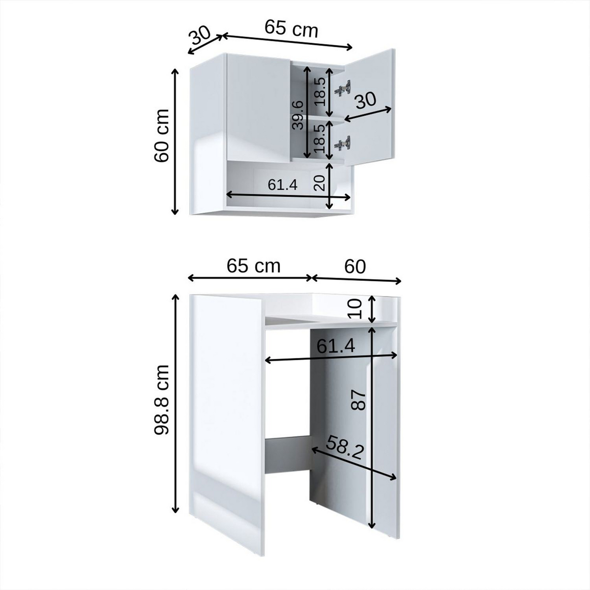 Norda Design Badrumsmöbelset (2 Pieces) Bagno Duo 30 x 65 x 60 cm