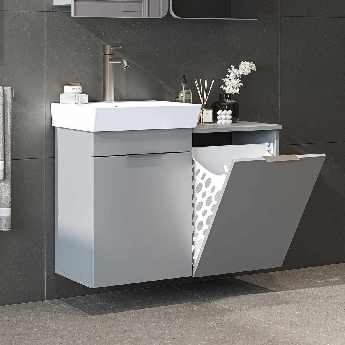 Norda Design Badrumsskåp med handfat Dubai Sepetli 38.6 x 92.2 x 69.5 cm