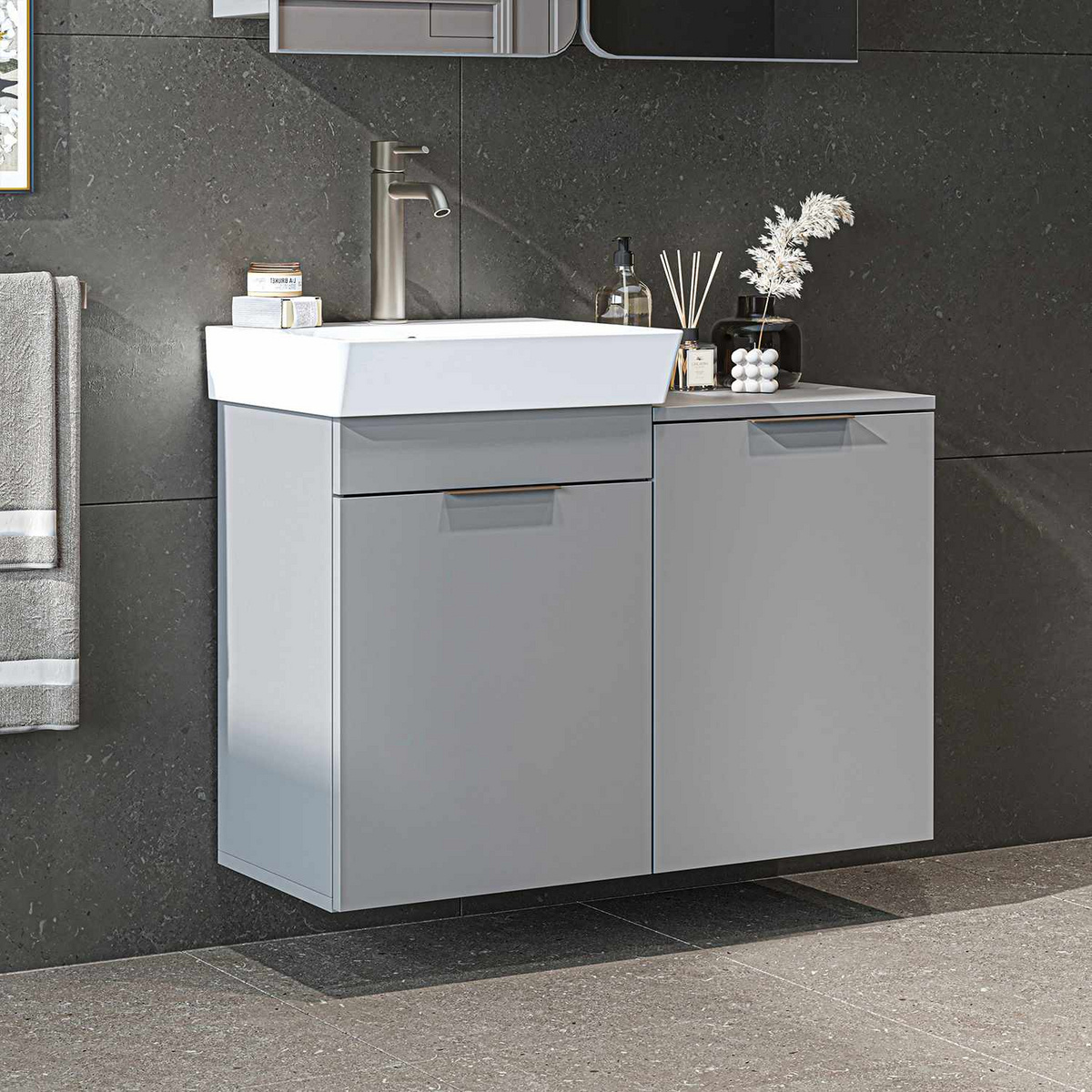 Norda Design Badrumsskåp med handfat Dubai Sepetli 38.6 x 92.2 x 69.5 cm