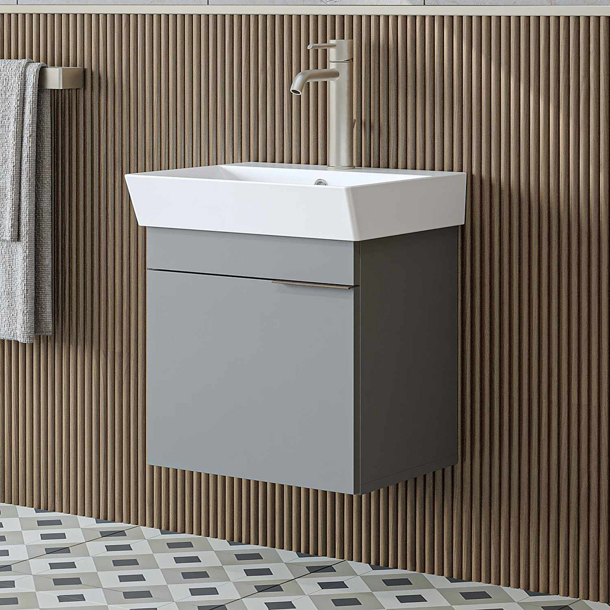 Norda Design Badrumsskåp med handfat Likya 49 38.6 x 49 x 54 cm