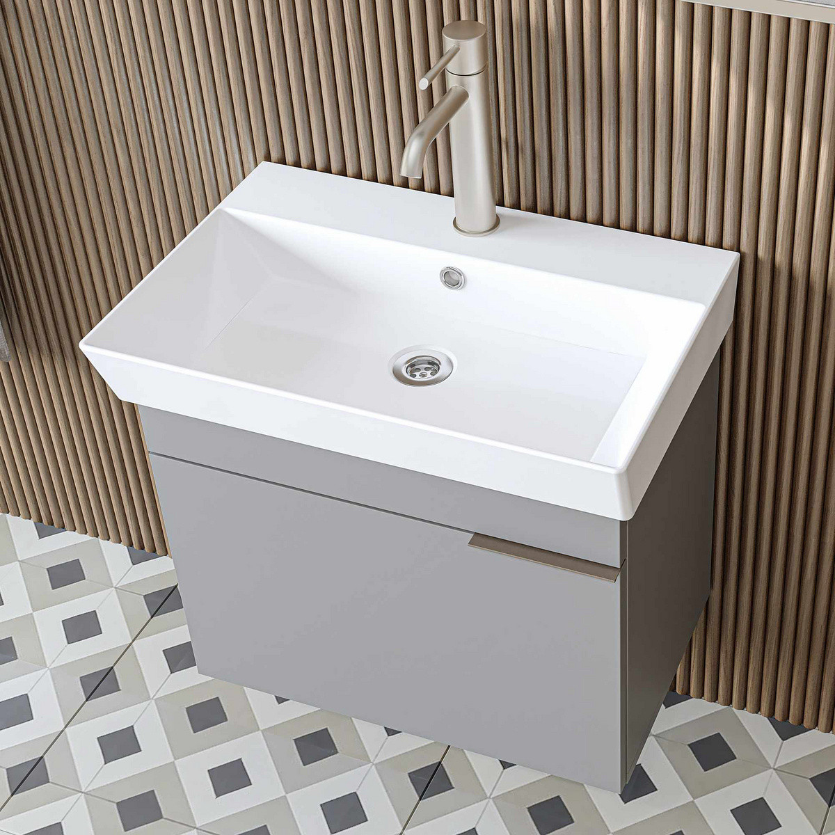 Norda Design Badrumsskåp med handfat Likya 59 38.6 x 59 x 54 cm