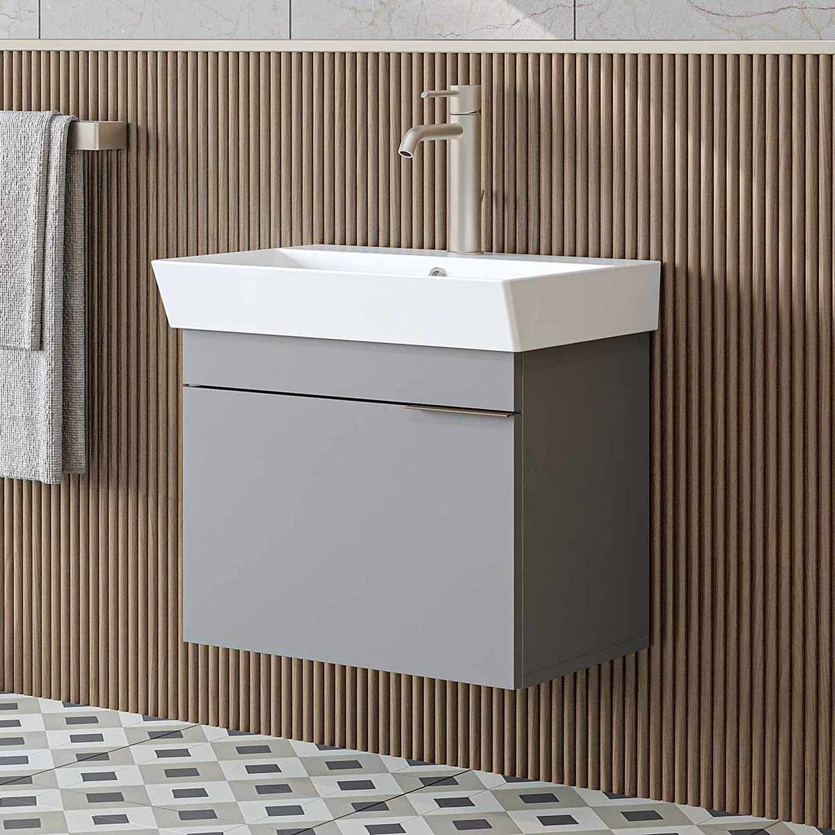 Norda Design Badrumsskåp med handfat Likya 59 38.6 x 59 x 54 cm