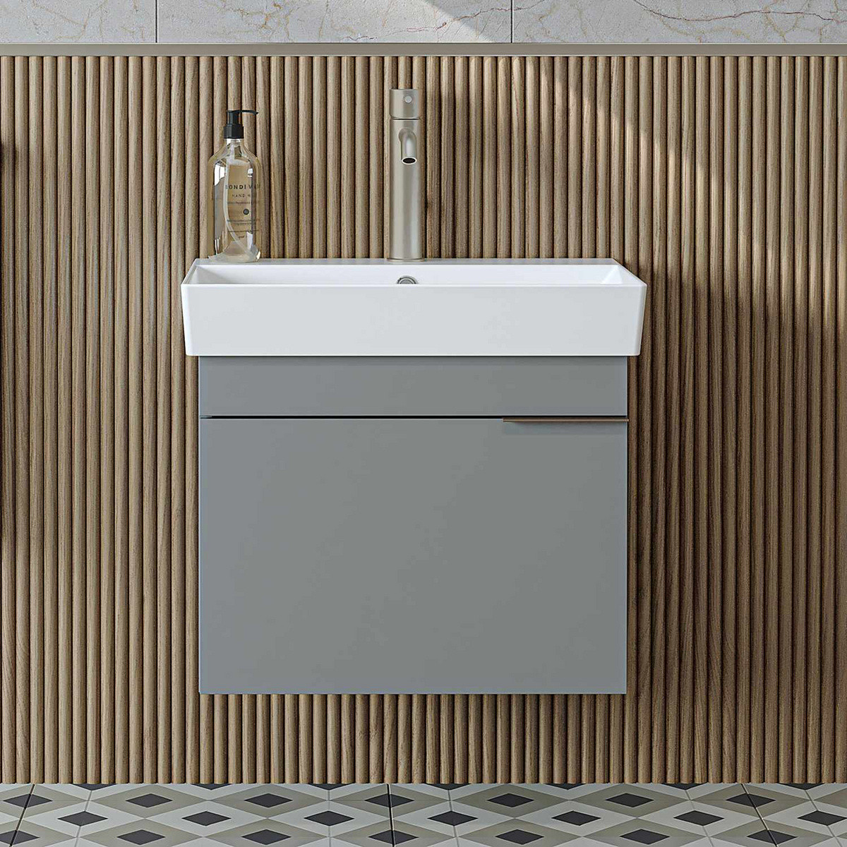 Norda Design Badrumsskåp med handfat Likya 59 38.6 x 59 x 54 cm