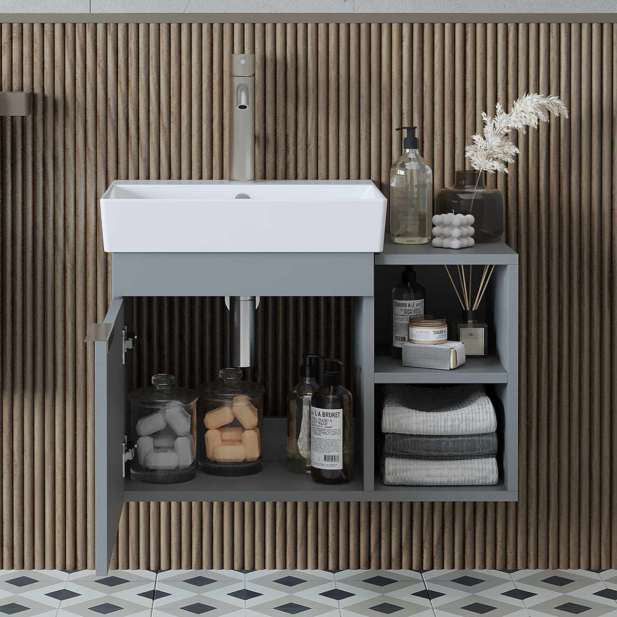 Norda Design Badrumsskåp med handfat Likya 72 38.6 x 72 x 54 cm