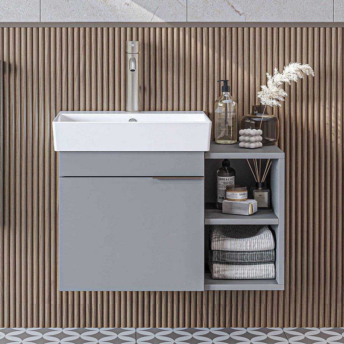 Norda Design Badrumsskåp med handfat Likya 72 38.6 x 72 x 54 cm