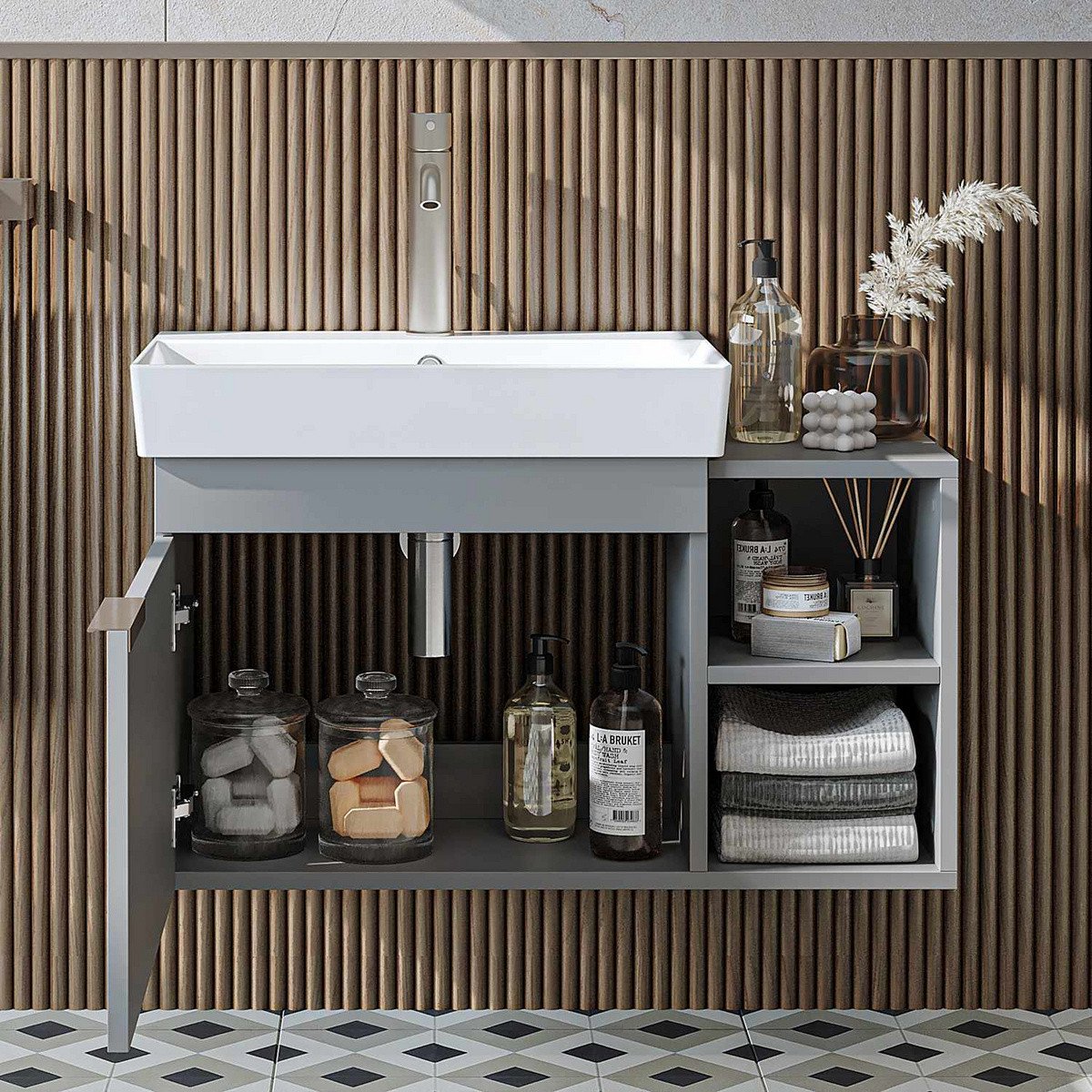 Norda Design Badrumsskåp med handfat Likya 82 38.6 x 82 x 54 cm