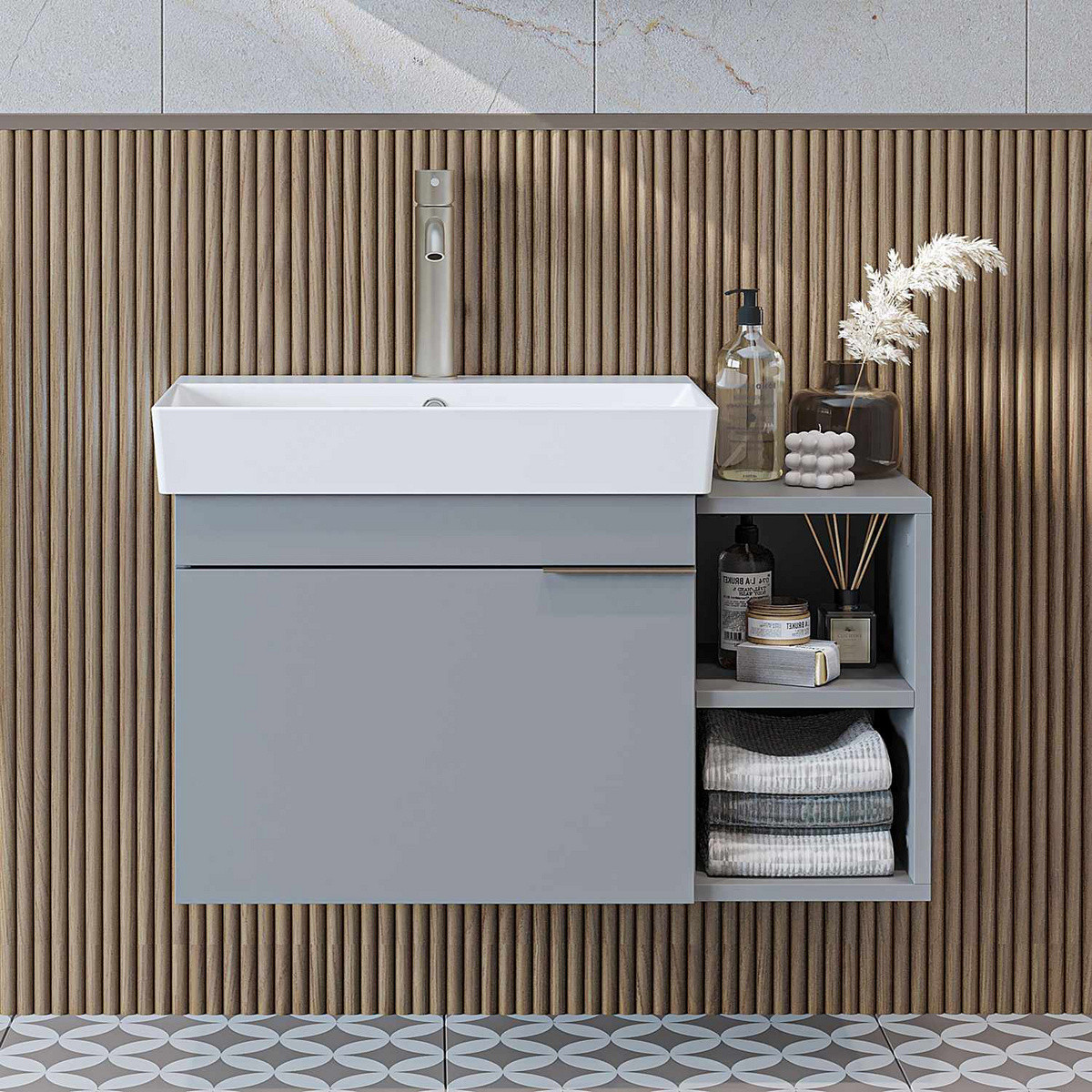 Norda Design Badrumsskåp med handfat Likya 82 38.6 x 82 x 54 cm