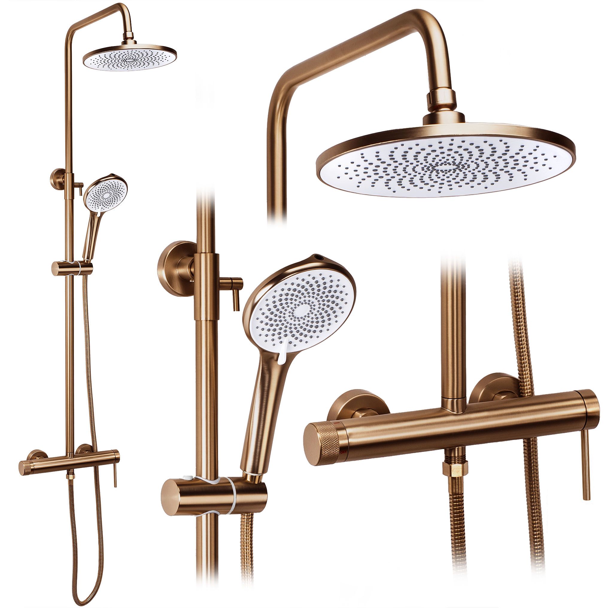 REA Duschset JS-H7023BRG Borstad Koppar, 33x9x131cm