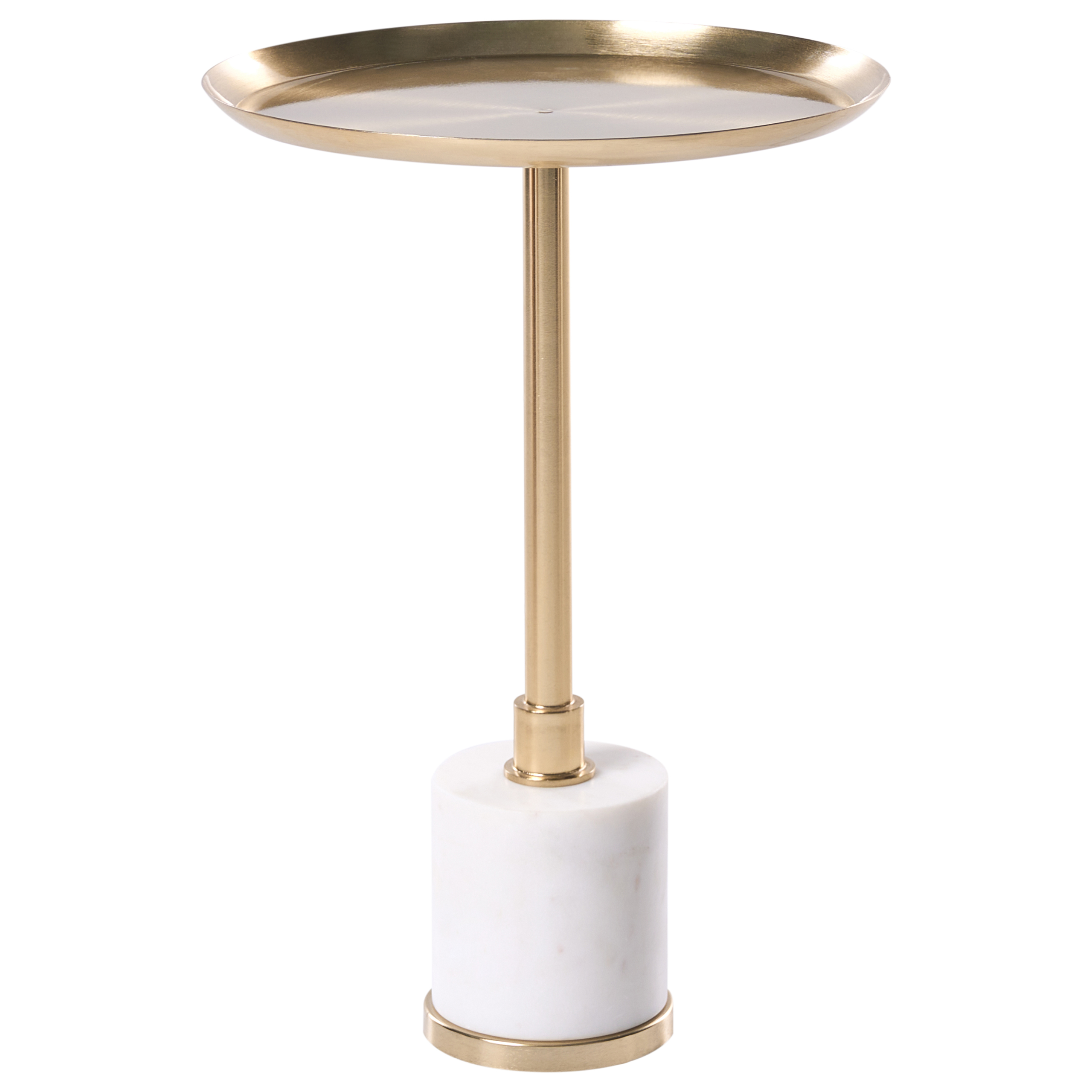 Sidobord CAMELO Metall Vit marmor