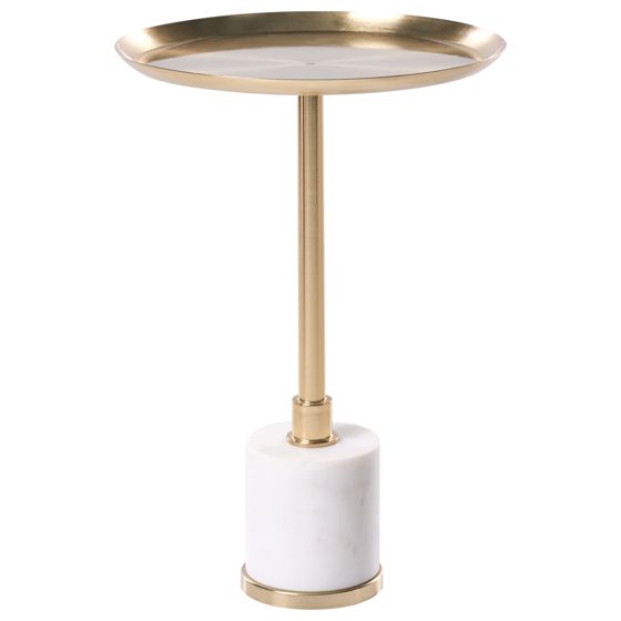 Sidobord CAMELO Metall Vit marmor