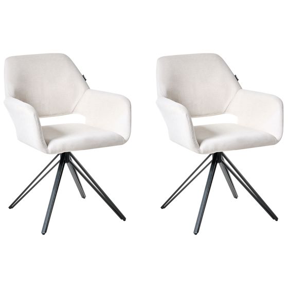 Set med 2 matstolar CINEY Off-White