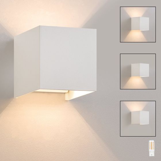 NETTLIFE LED-vägglampa för inomhus-/utomhusbruk, varmvit IP65För hem, sovrum, hall, trapphus