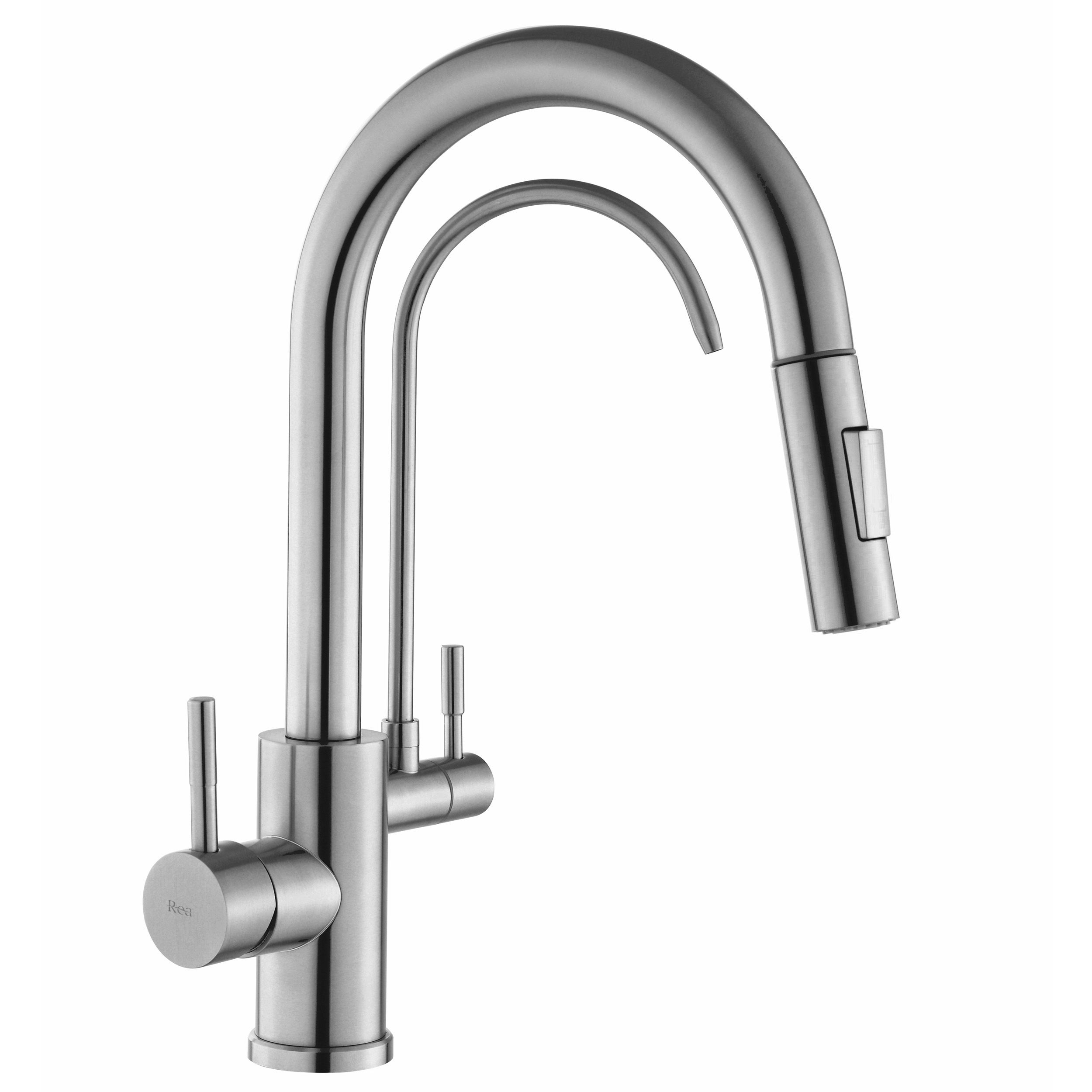 REA Köksblandare ECO FRESH Borstad Nickel, 18x29,5x37,5cm