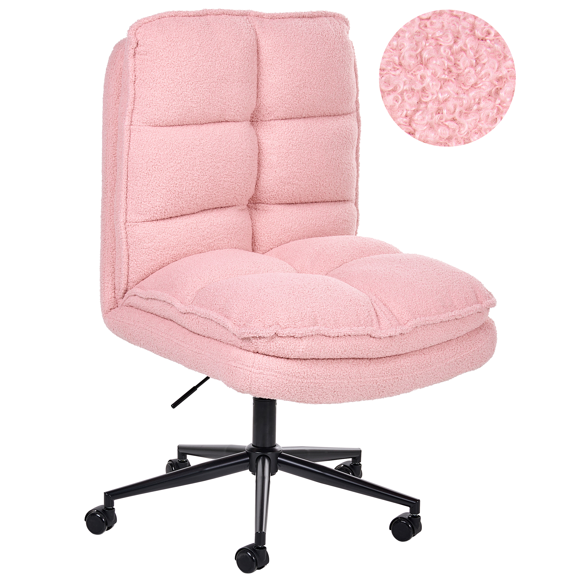Kontorsstol ADDISON Bouclé Rosa
