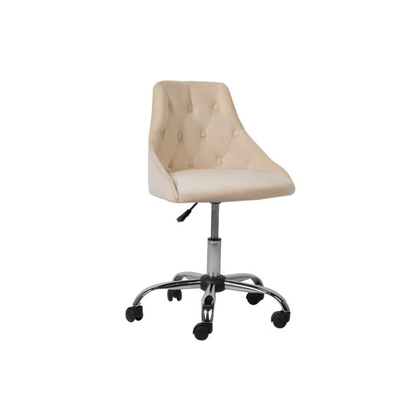 Skrivbordsstol PARRISH Sammet Beige