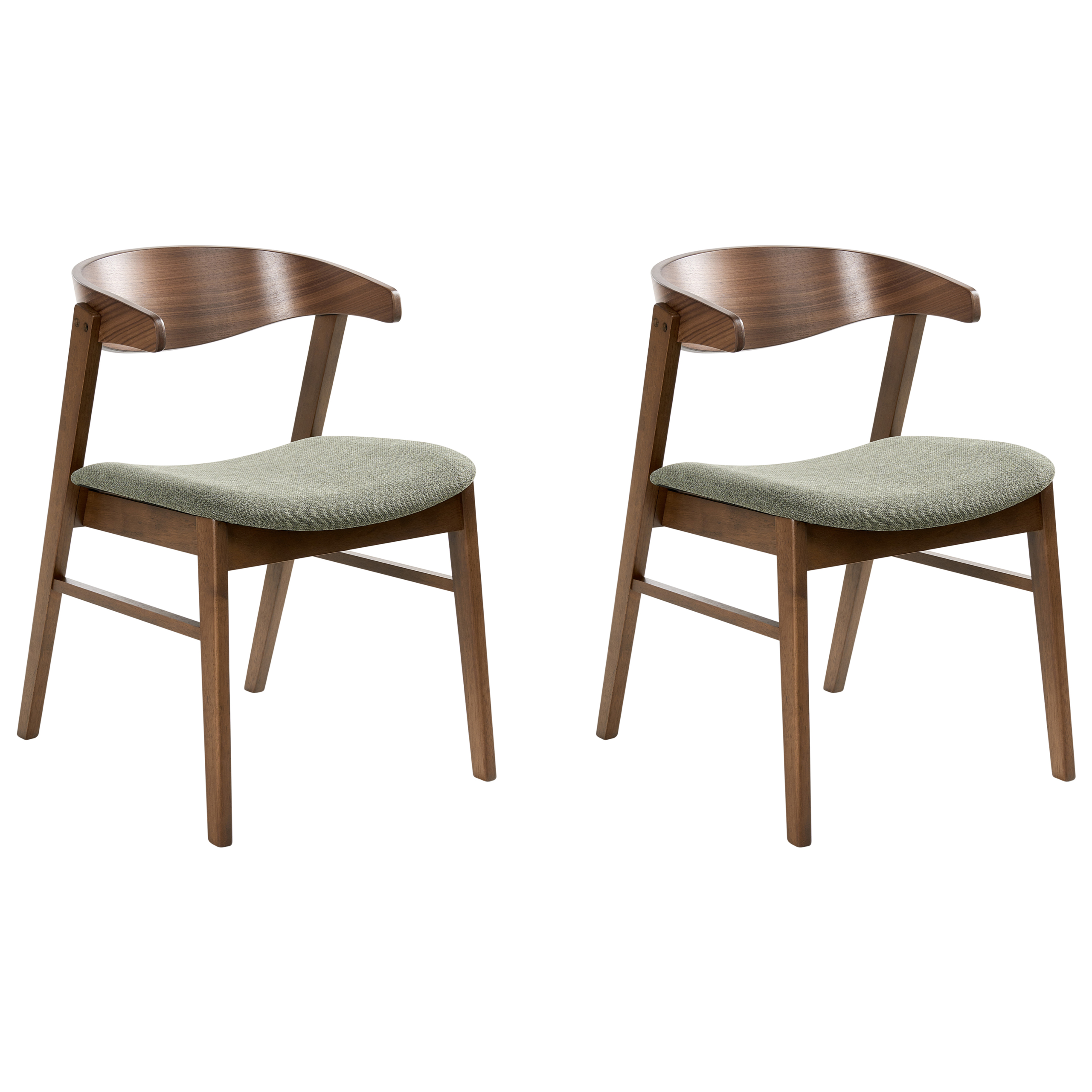 Set med 2 matstolar LILLY Mörkgrön/ Brun