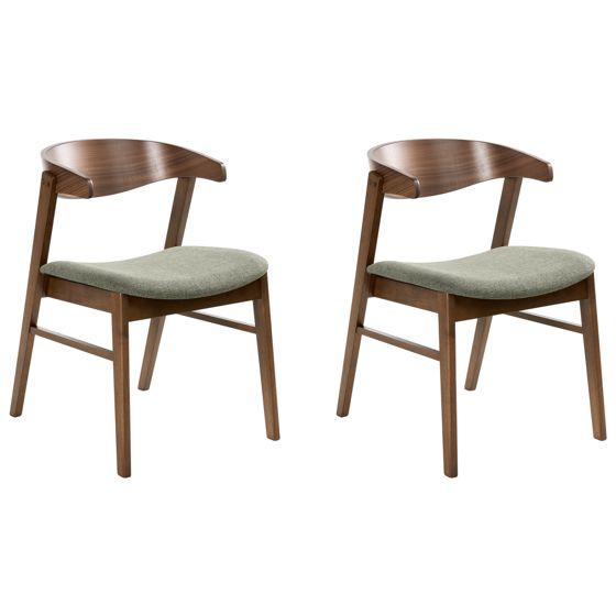 Set med 2 matstolar LILLY Mörkgrön/ Brun