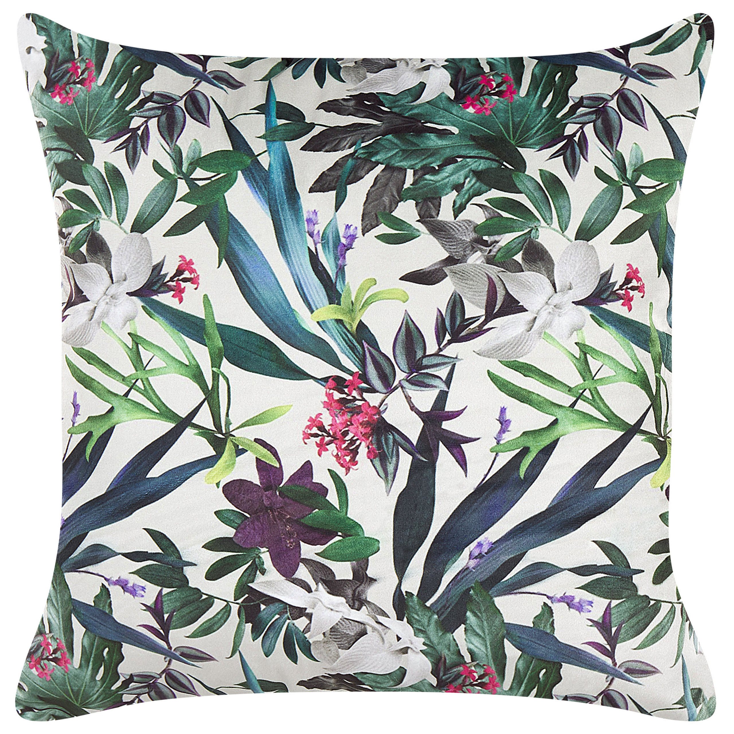 Prydnadskudde GASTERIA 45 x 45 cm Sammet Grön Växtmotiv