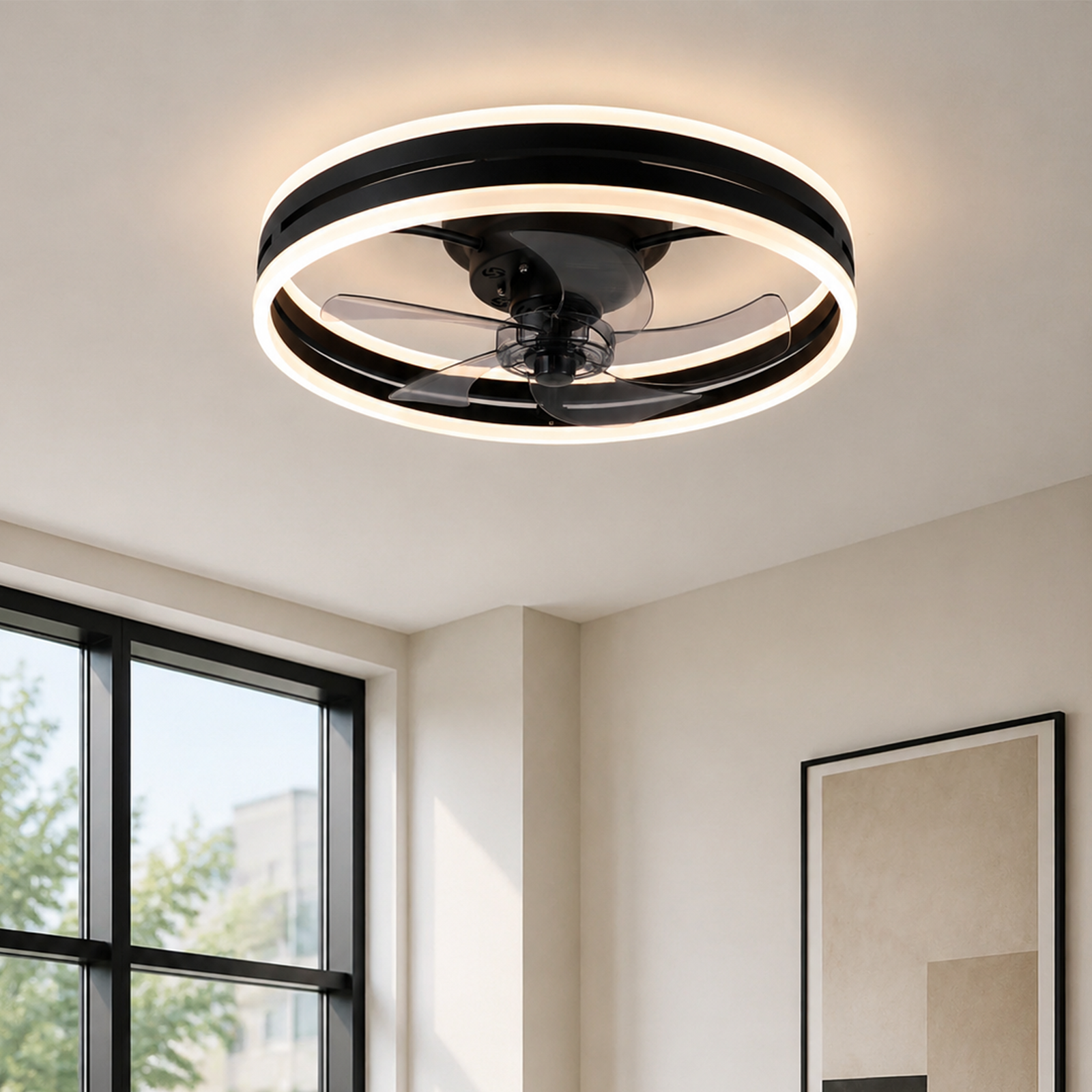 NETTLIFE - takfläkt med LED-lampa och fjärrkontroll - Tyst, dimbar takfläktlampa med timer