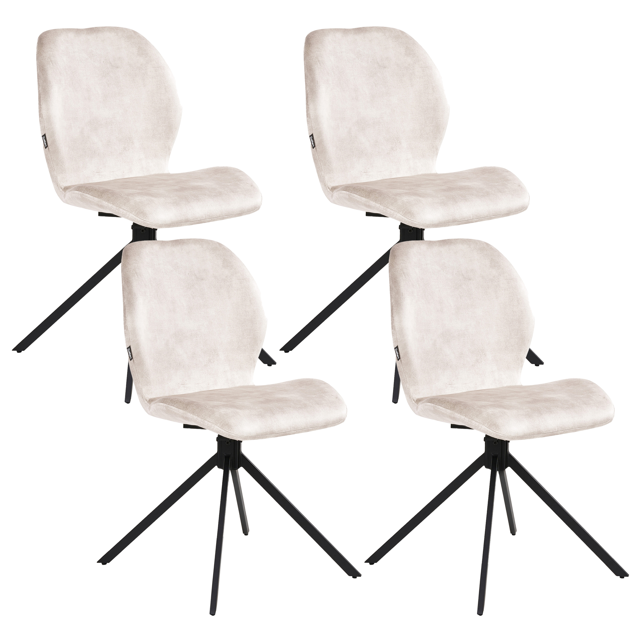Set med 4 matstolar Vridbar MORRISON Sammet Ljusbeige