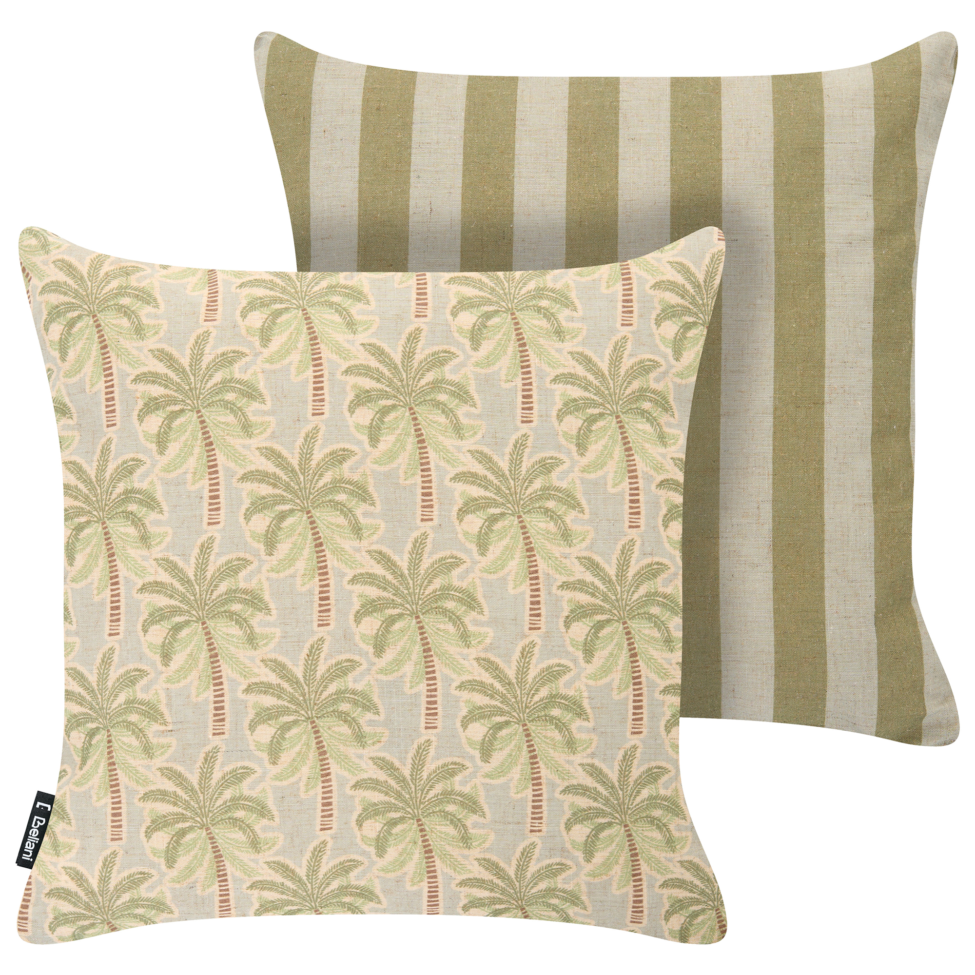 Set med 2 utomhusdynor CALIA Växtmotiv 45 x 45 cm Beige/ Grön