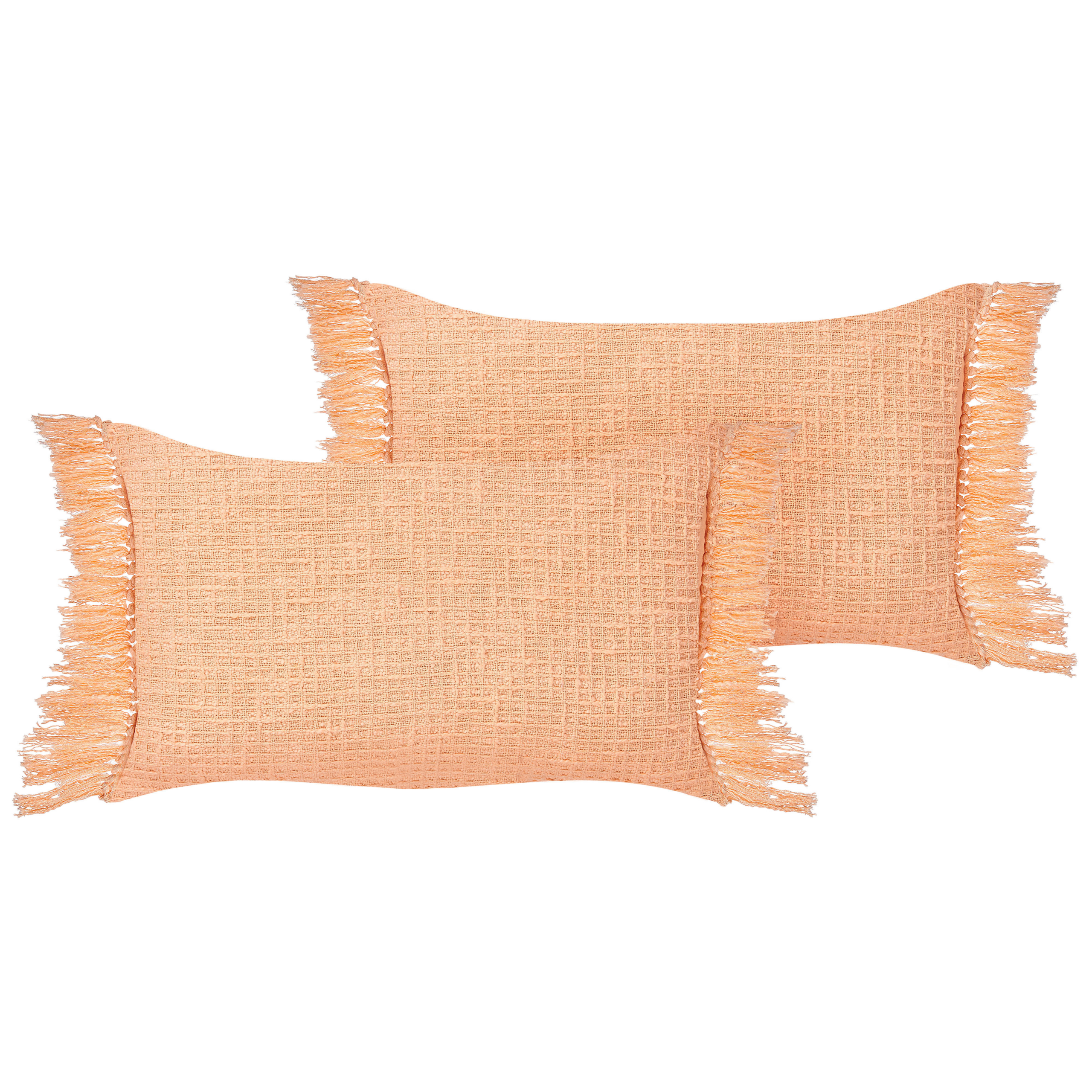 Set med 2 prydnadskuddar TANSY 40 x 60 cm Bomull Orange Monokromt