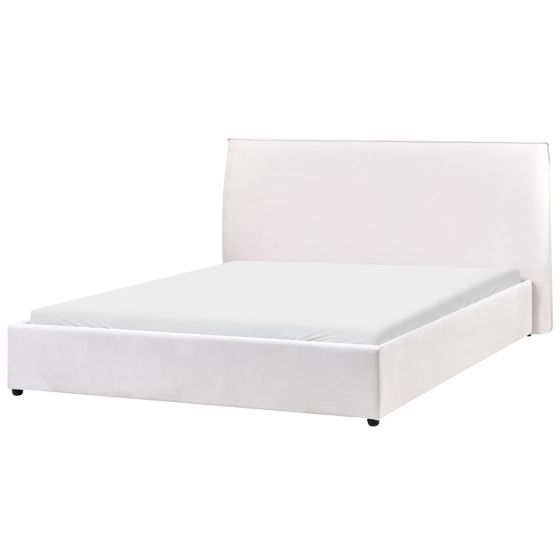 Säng med lamellram Sammet LAVAUR 160 x 200 cm Off-White