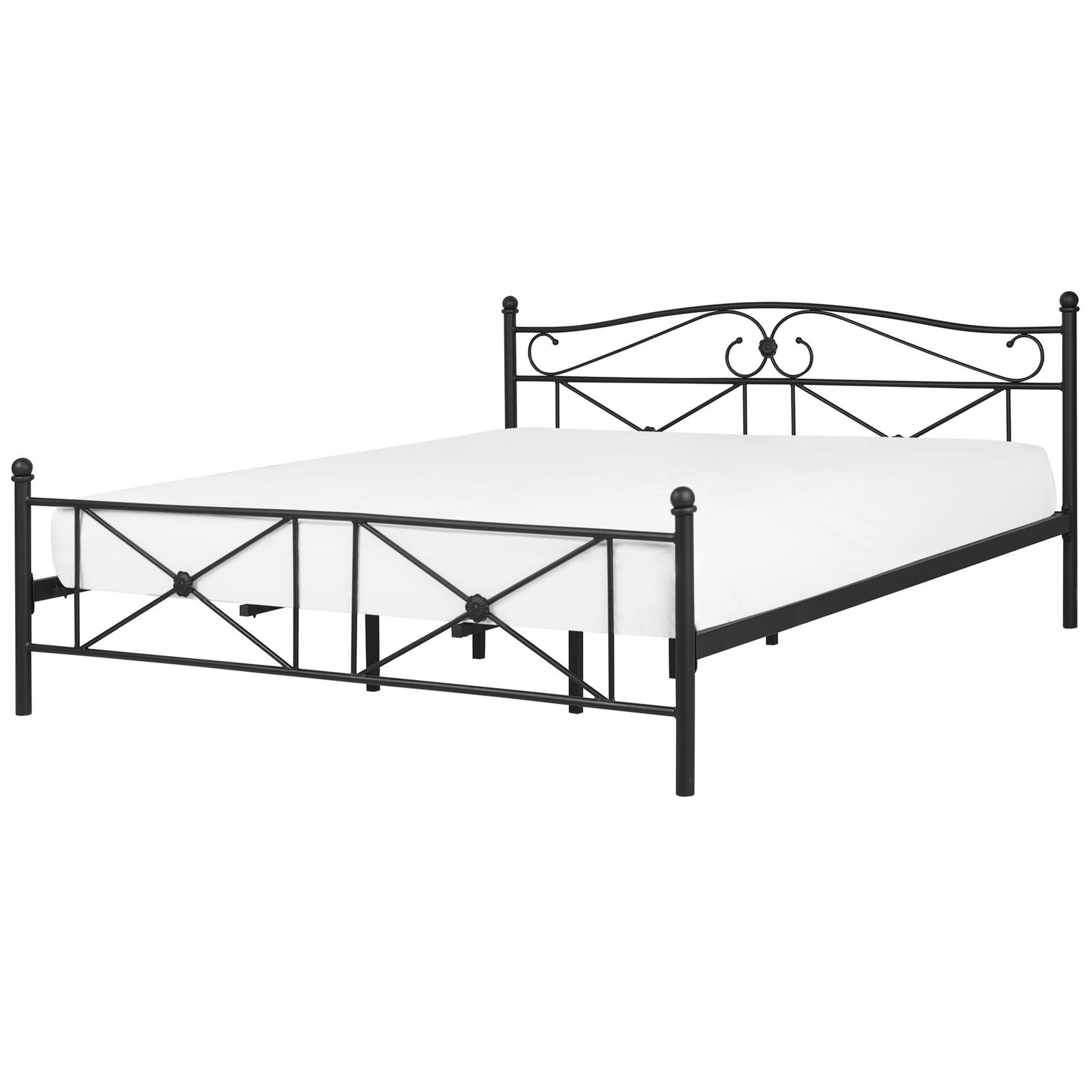 Säng med lamellram Metall RODEZ 180 x 200 cm Svart