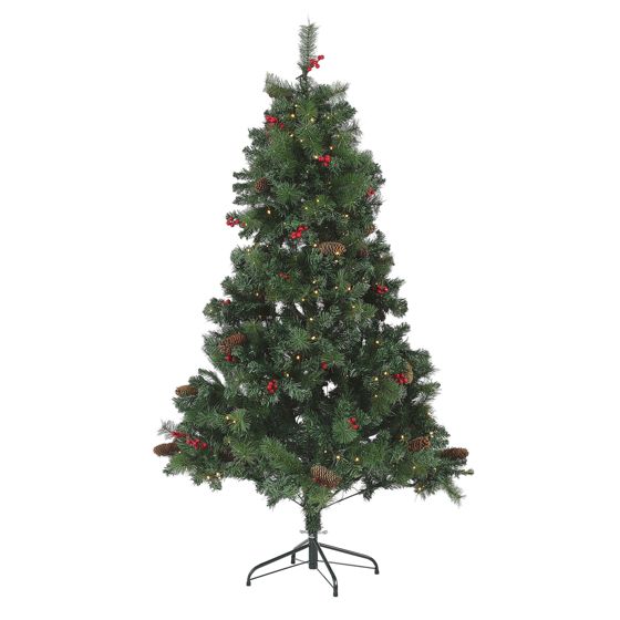 Konstgjord julgran LED JACINTO 180 cm Mörkgrön
