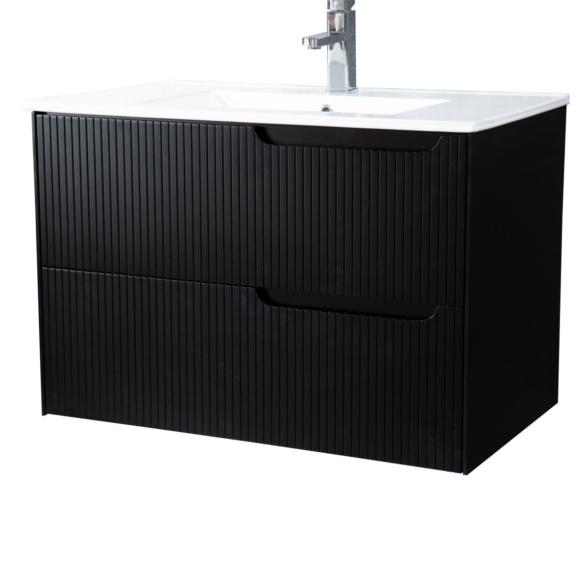 Lykke Tvättställsskåp Polar Deluxe 80x46x55cm, svart, Renoverad