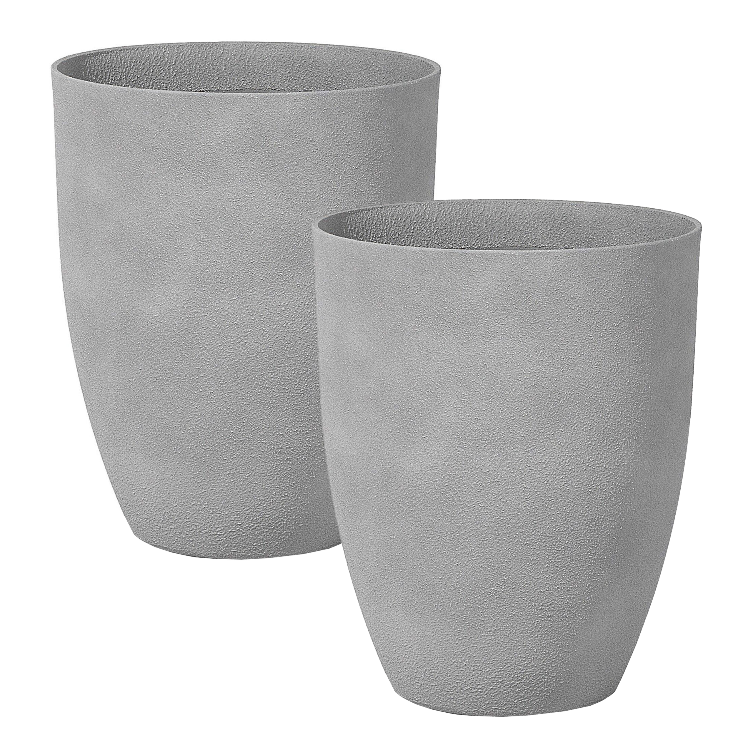 Set med 2 växtkrukor CROTON 43 cm Grå