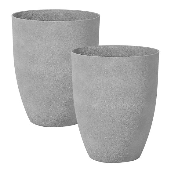 Set med 2 växtkrukor CROTON 43 cm Grå