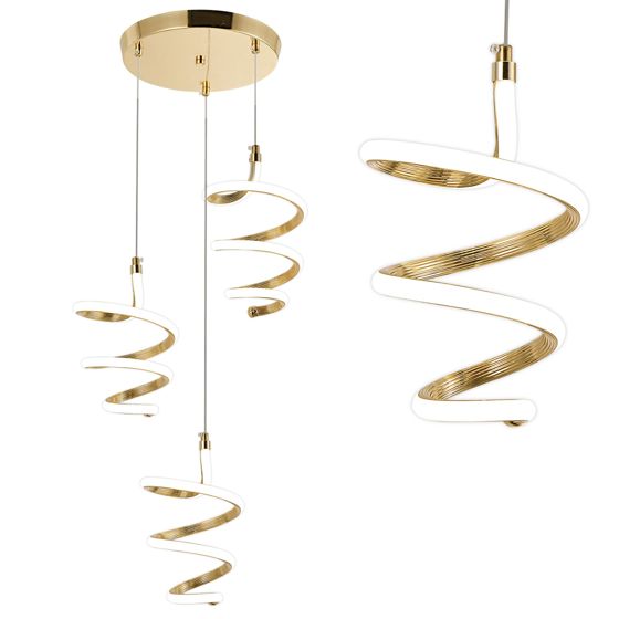 TOOLIGHT hängande taklampa G075-3CPR LED Guld 114,5x15x22cm