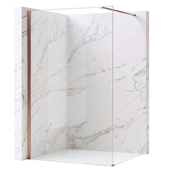 REA Duschvägg Flexi Transparent 80 Borstad Koppar, 120x80x195cm