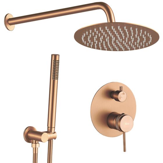 REA Inbyggt Duschset Lungo Borstad Koppar, 25x36x16cm
