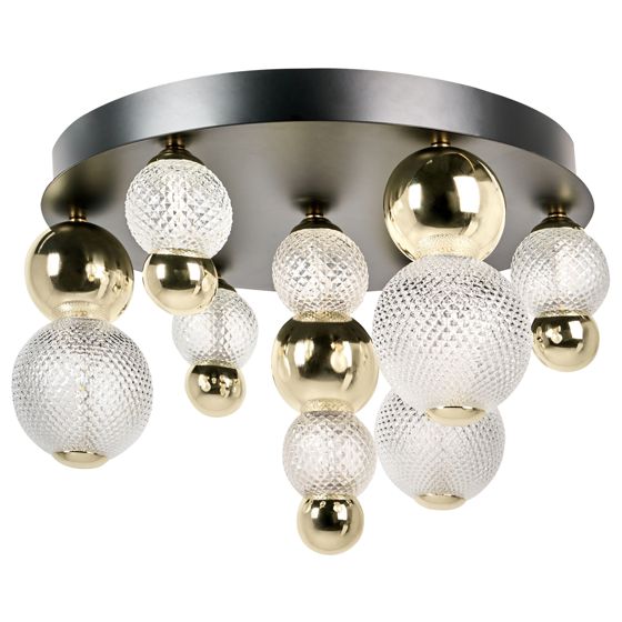 LED-taklampa SORA Glas Guld
