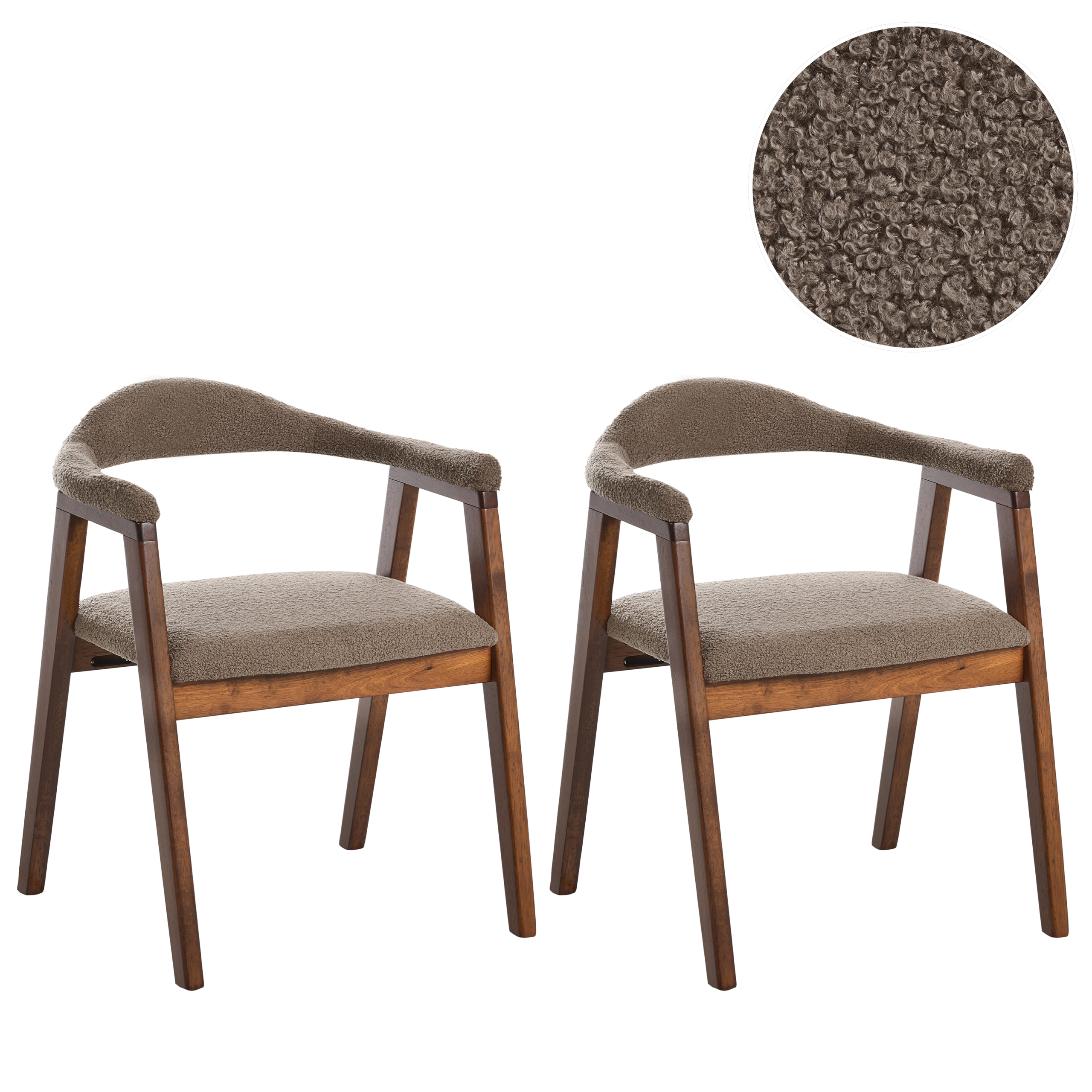 Set med 2 matstolar ONECO Trä Brun/ Taupe