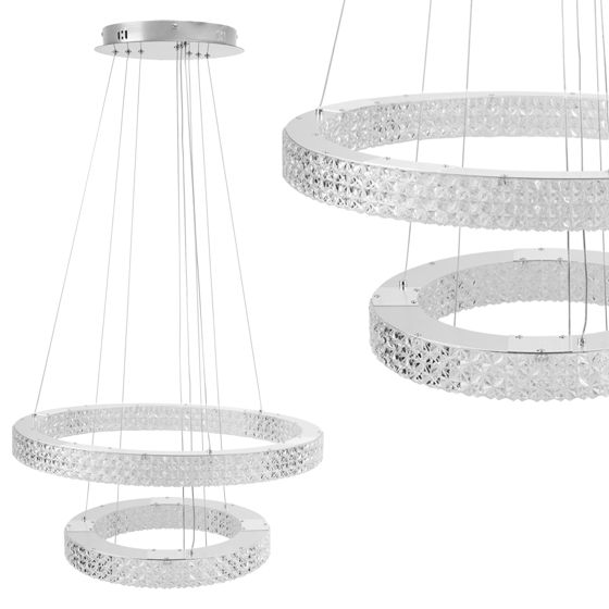 TOOLIGHT hängande taklampa MS007-CP LED Krom 60x60x125,5cm