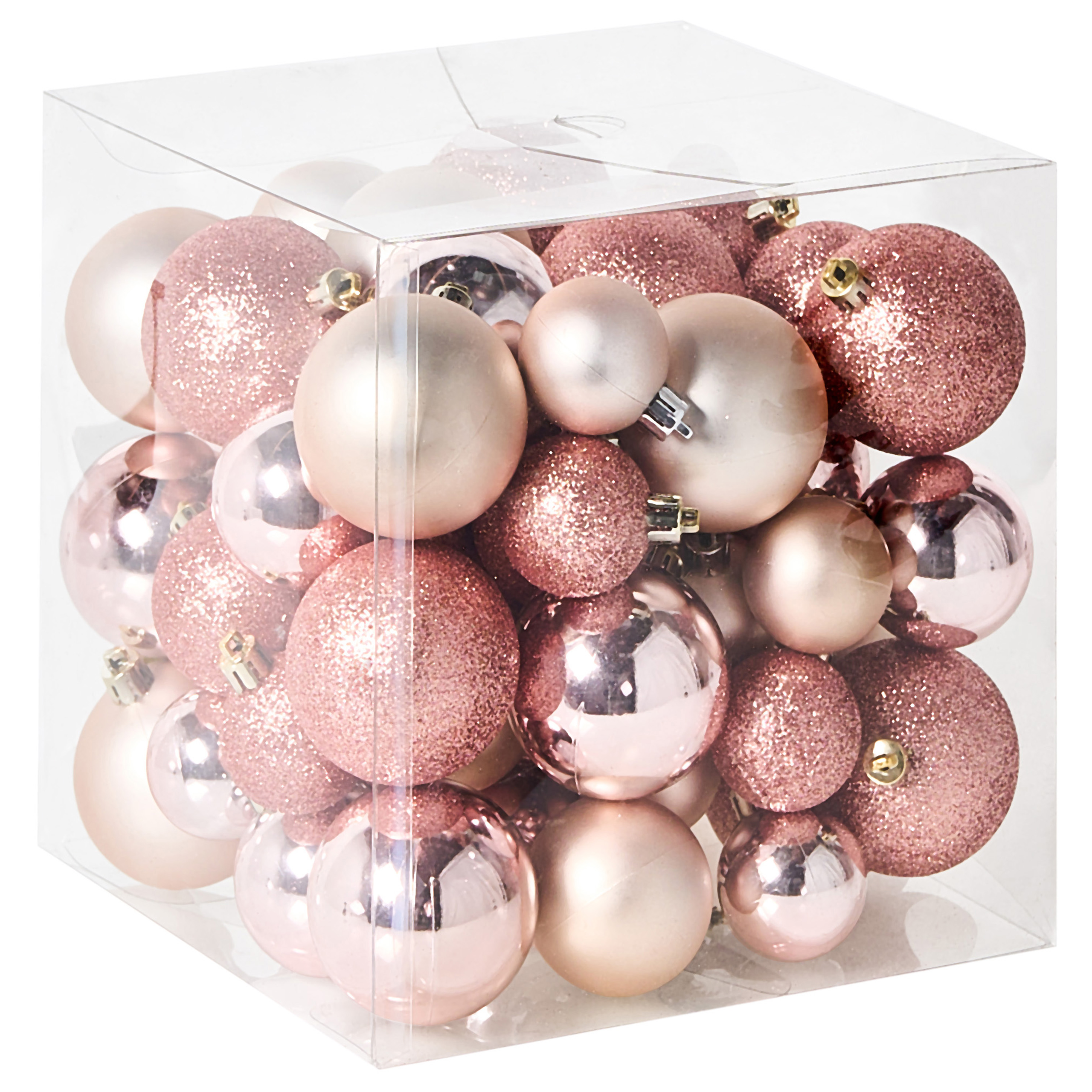 Set med 60 julgranskulor TYIN Rosa