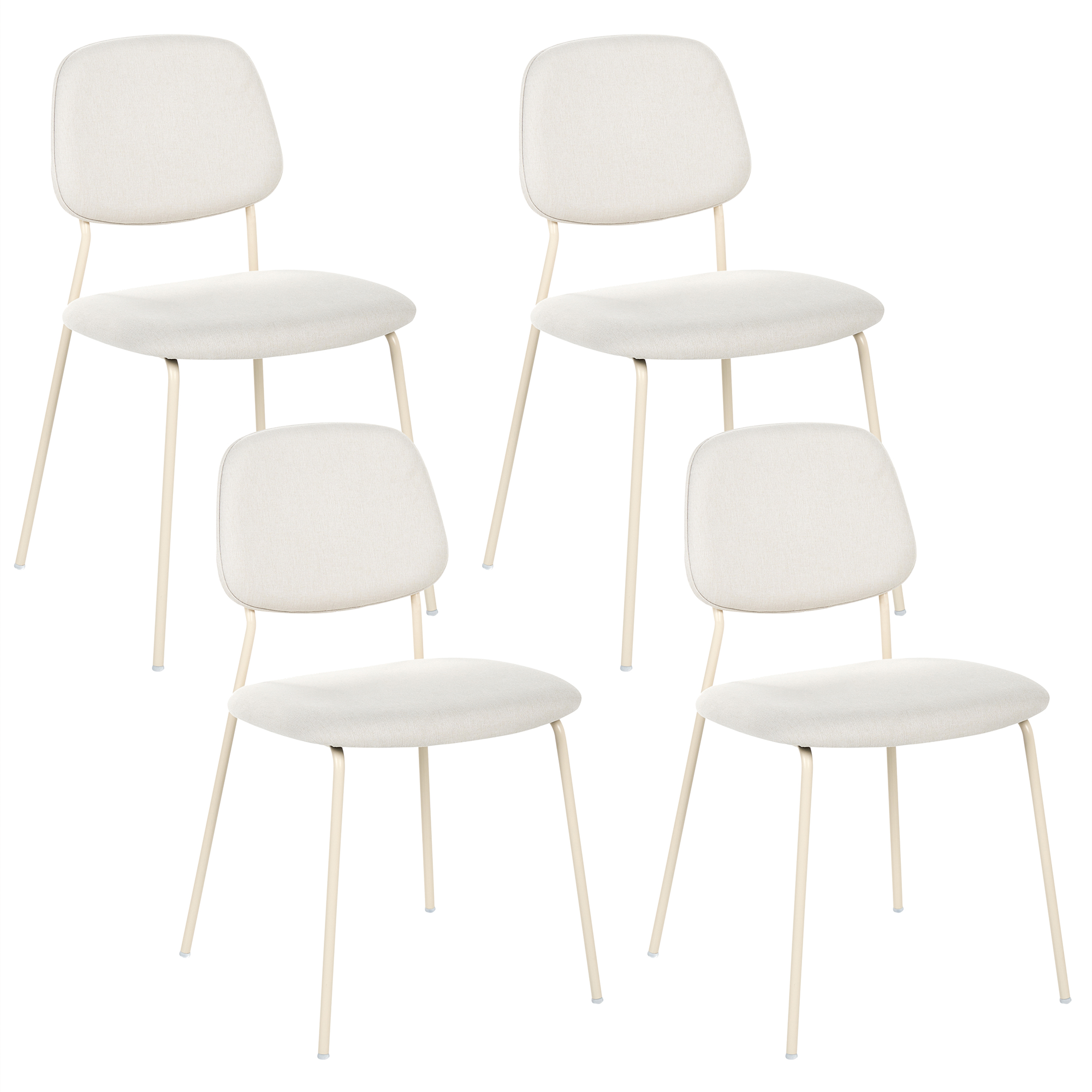Set med 4 matstolar RILEY Off-White