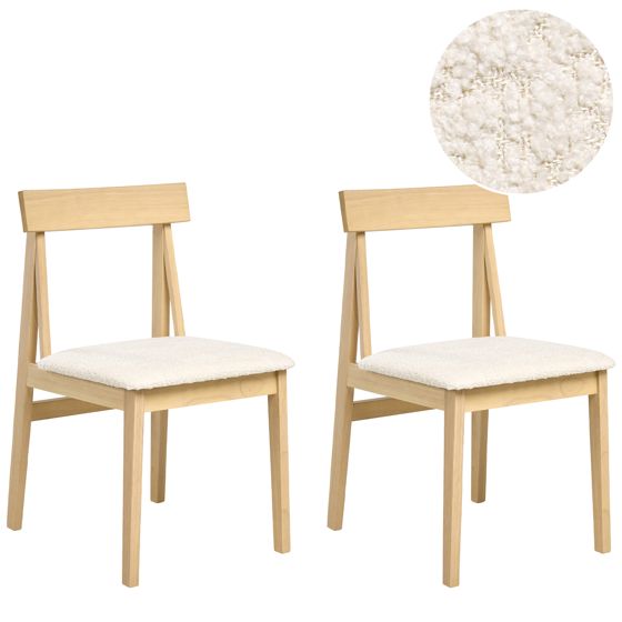 Set med 2 matstolar ISLE Trä Ljusbrun/ Beige
