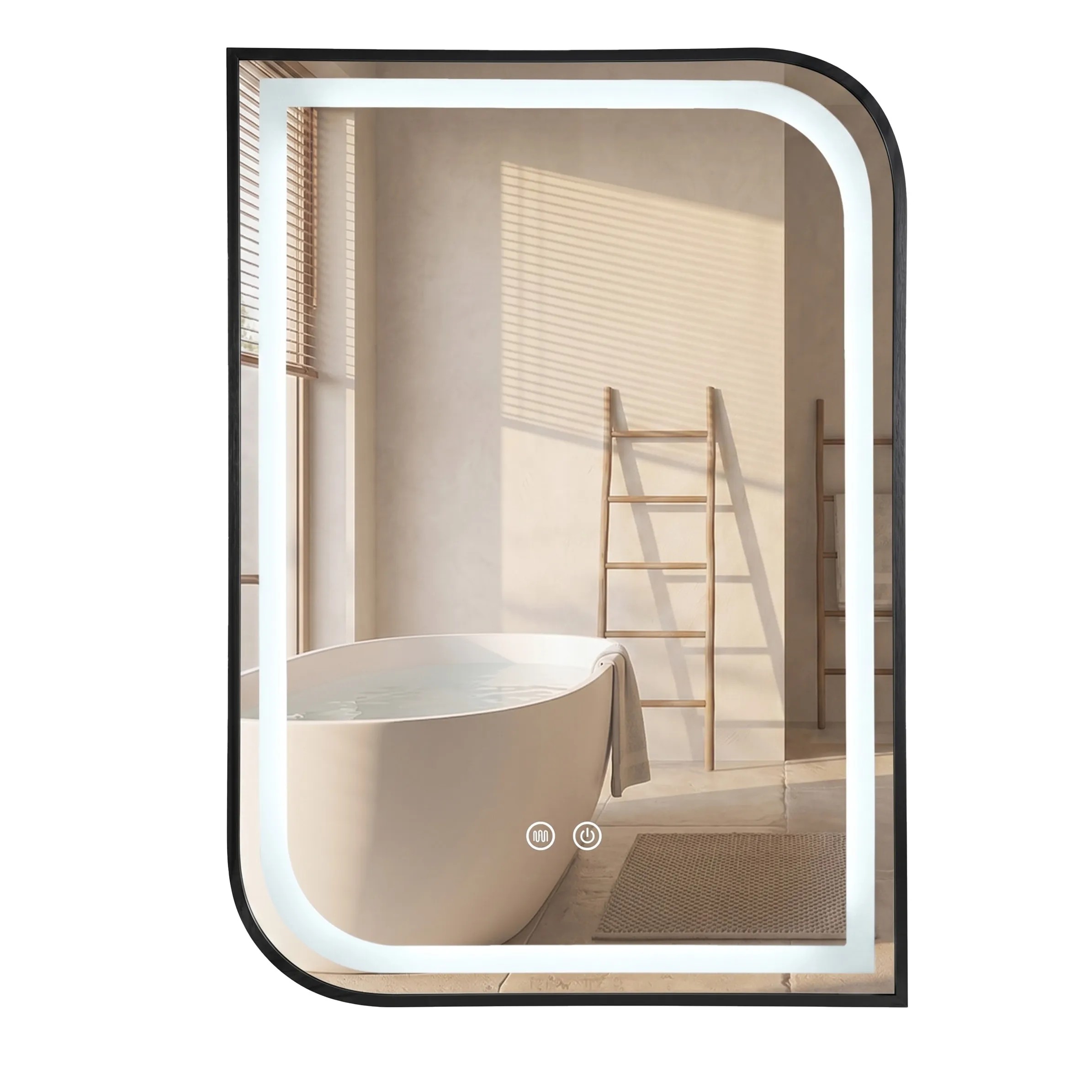 REA spegel ZONE 80x60 LED Svart 2,5x60x80cm