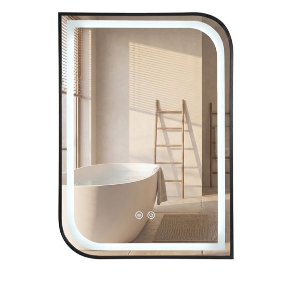 REA spegel ZONE 80x60 LED Svart 2,5x60x80cm